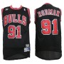 NBA Chicago Bulls 91 Dennis Rodman Throwback Jersey Hardwood Classics Black Swingman