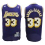 NBA Los Angeles Lakers 33 Kareem Abdul-Jabbar Throwback Jersey Hardwood Classics Swingman Purple