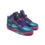 New Air Jordan 5 (V) Blue Purple Red For Girls On Feet