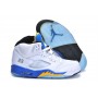 Order Air Jordan 5 White Blue Sneakers For Men Online