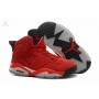 Order Girls Air Jordan Retro 6 (VI) Red Black Shoes On Feet