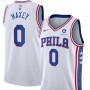 Unisex Nike Tyrese Maxey White Philadelphia 76ers Swingman Badge Player Jersey - Association Edition